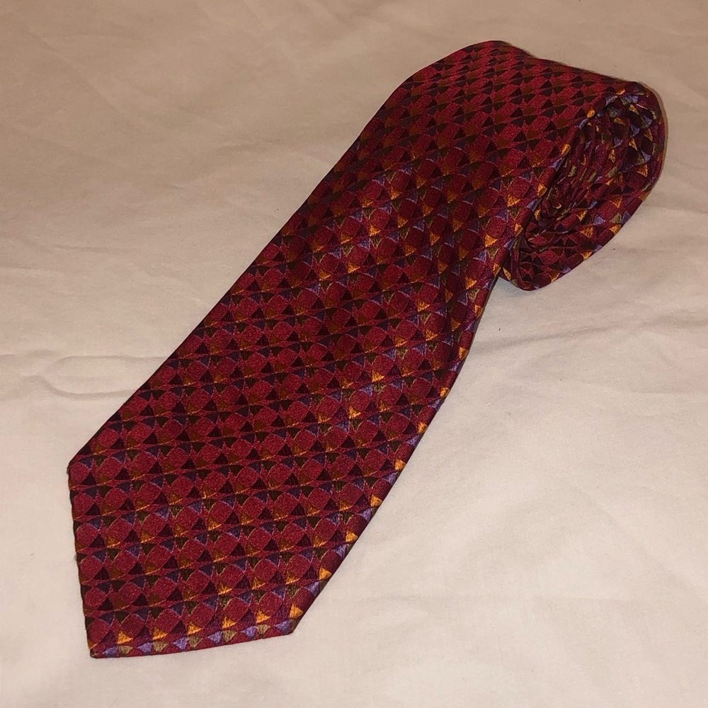 Ted Baker Burgundy Geometric Circles Men's Tie